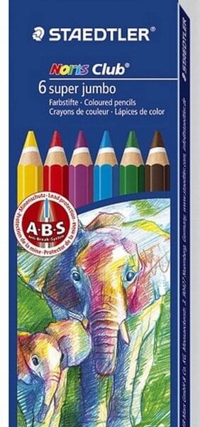 Matite Colorate Noris Super Jumbo Staedtler 6 Colori  - 129NC6