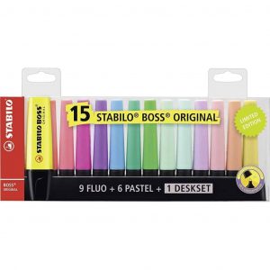 Evidenziatori Stabilo Boss Original Deskset da 15pz multicolore
