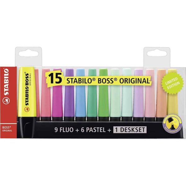 Evidenziatori Stabilo Boss Original Deskset da 15pz multicolore