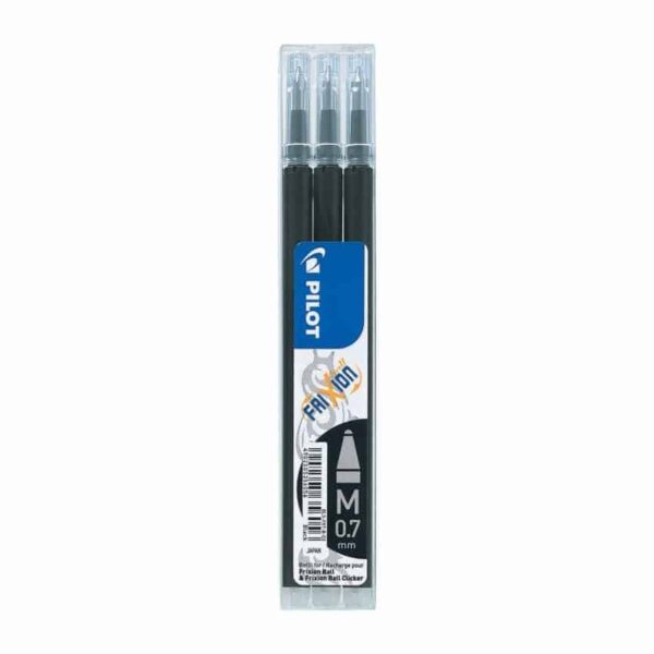 Pilot Frixion Refill Ricariche Gel 0.7 Set 3 Pezzi Nero