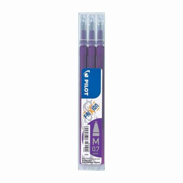 Pilot Frixion Refill Ricariche Gel 0.7 Set 3 Pezzi Viola