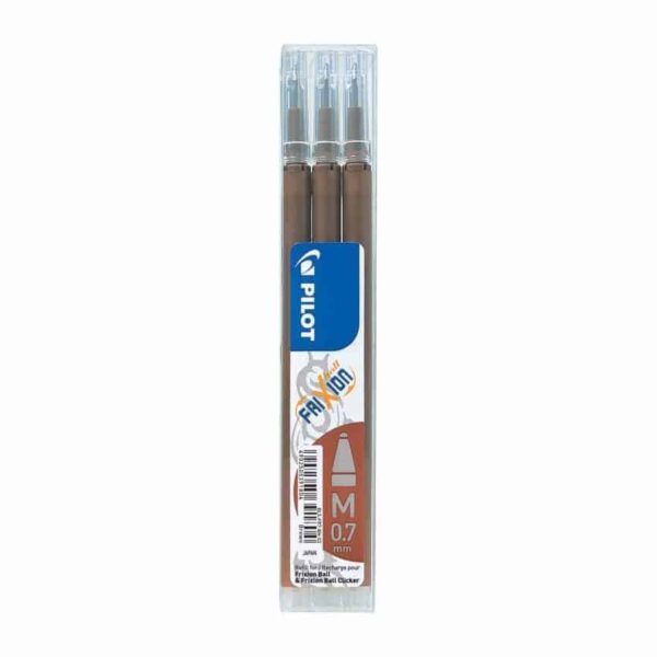 Pilot Frixion Refill Ricariche Gel 0.7 Set 3 Pezzi Marrone
