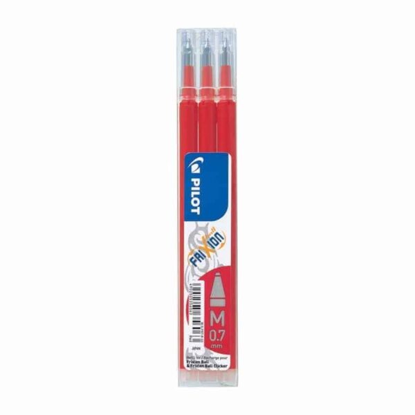 Pilot Frixion Refill Ricariche Gel 0.7 Set 3 Pezzi Rosso