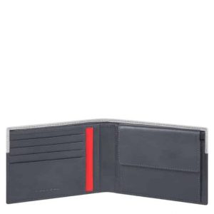 Portafoglio Piquadro uomo con portamonete in pelle Urban grigio/nero