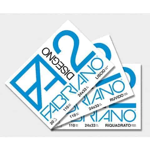 Album da disegno Fabriano F2 a 4 angoli 100 g/m² 20 24x33 cm ff. ruvidi 06000516