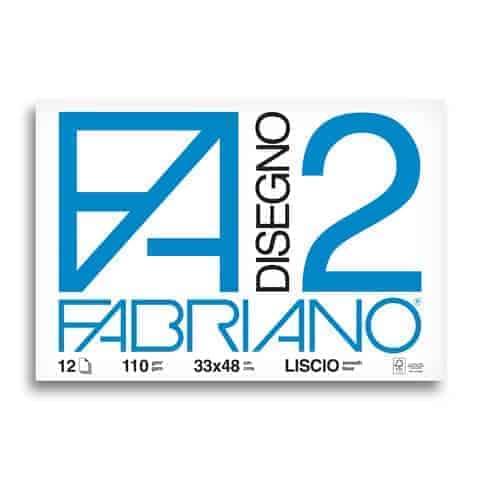 Album da disegno Fabriano F2 collato 1 lato 100 g/m² 12 33x48 cm ff. lisci 06200534