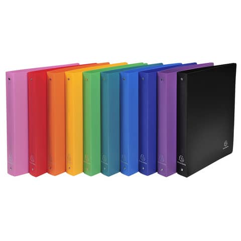 Raccoglitore ad anelli Exacompta LINEA OPACO 4 anelli Ø 30 mm ppl A4 MAXI 297x242 10 colori assortiti - 51699E