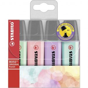 Evidenziatore Stabilo Boss Original Pastel Astuccio 4 colori assortiti SCUOLAWEB