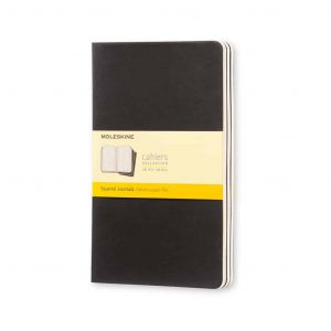 Set 3 Quaderni Moleskine Cahier Journal 13x21 Quadretti Nero
