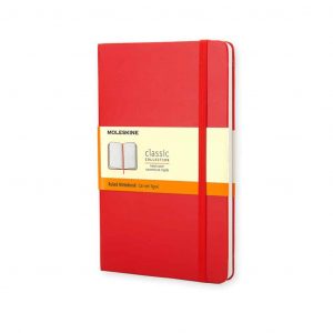 Taccuino Moleskine Copertina Rigida 9x14 Pagine Bianche Rossa