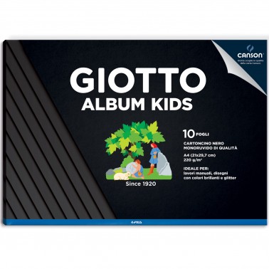 Giotto Album A4 Kids per disegno 10F 220gr Cartoncino nero