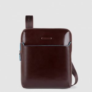 Borsello Piquadro porta Tablet espandibile in pelle Blue Square Mogano