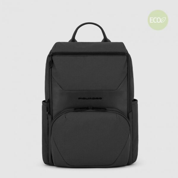 Zaino Piquadro porta Computer 14" e iPad in Tessuto e Pelle Gio Nero
