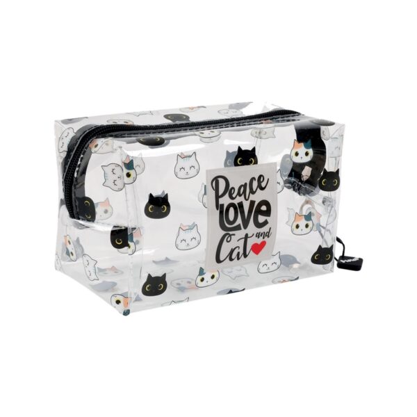 Astuccio Bustina in Pvc Peace and Love Cat