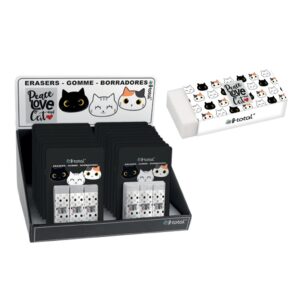 Set 3 Gomme Bianche Peace Love Cat