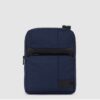 Borsello Piquadro porta Tablet in Pelle e Tessuto Wollen Blu