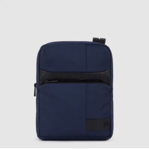 Borsello Piquadro porta Tablet in Pelle e Tessuto Wollen Blu