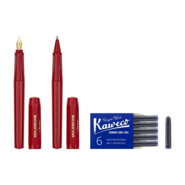 Moleskine x Kaweco Set Penna Stilografica e Sfera Ricaricabile Rosso