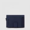 Piquadro Porta Carte di Credito in Metallo e Pelle Blu