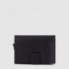 Piquadro Porta Carte di Credito in Metallo e Pelle Nero