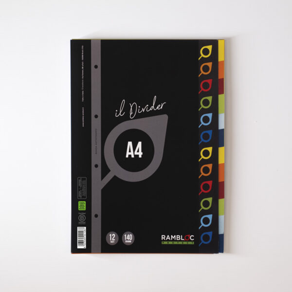 Rambloc divisori rinforzati 12 colori per copertine ad anelli 21x29,7cm 90524148