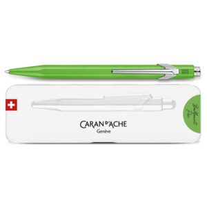 Caran d'Ache Penna a Sfera 849 Pop Line Verde Fluo con Astuccio Metallo Slim