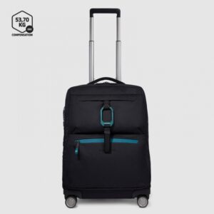 Trolley Piquadro Cabina 4 Ruote in Tessuto Riciclato Corner Nero