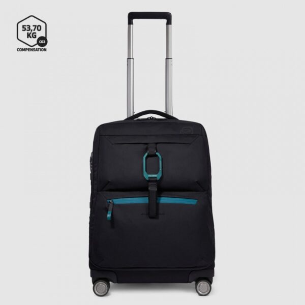Trolley Piquadro Cabina 4 Ruote in Tessuto Riciclato Corner Nero