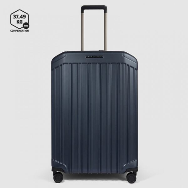 Trolley medio rigido espandibile a quattro ruote PQ-Light Blu Opaco