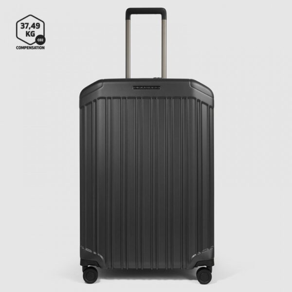 Trolley medio rigido espandibile a quattro ruote PQ-Light Nero Opaco