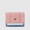 Portafoglio Piquadro Donna Piccolo in Pelle Circle Rosa/Grigio su linait