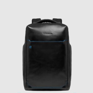Zaino Piquadro porta Computer 14 in Pelle Blue Square Nero su linait