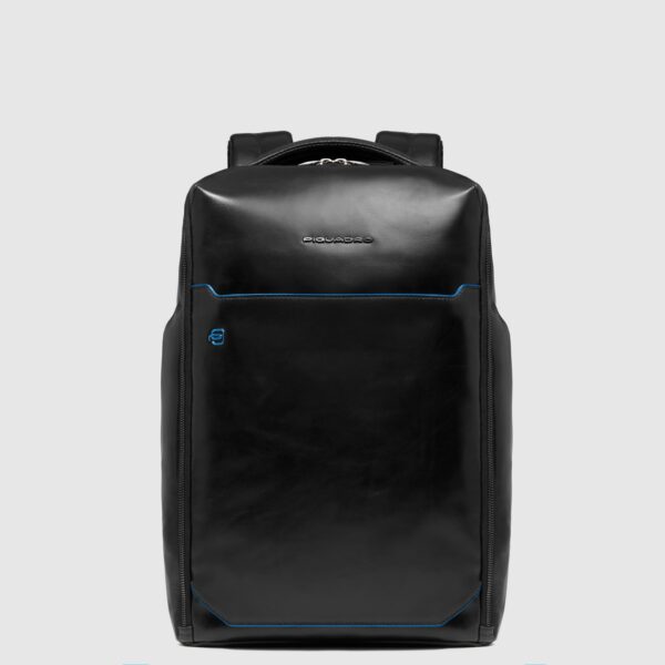 Zaino Piquadro porta Computer 14 in Pelle Blue Square Nero su linait