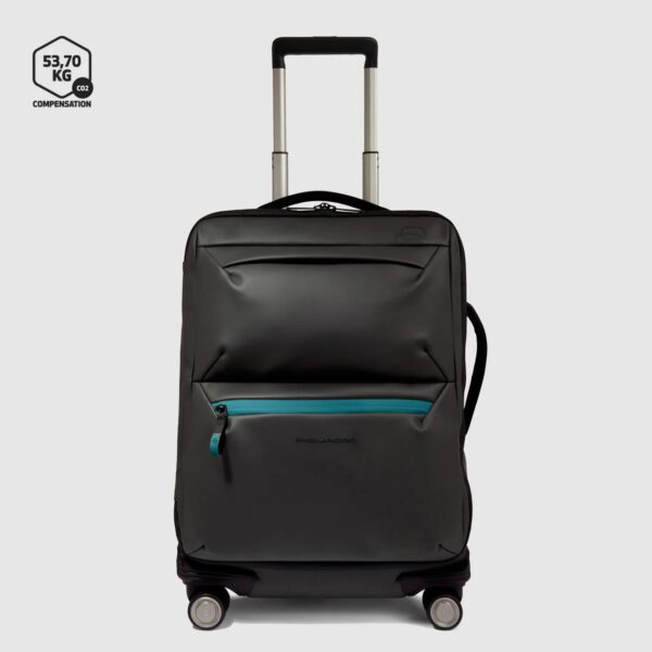 Trolley Piquadro Cabina 4 Ruote in Tessuto Gommato CORNER Nero su linait