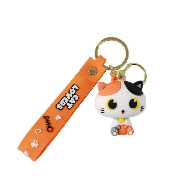 Portachiavi con moschettone Orange Cat