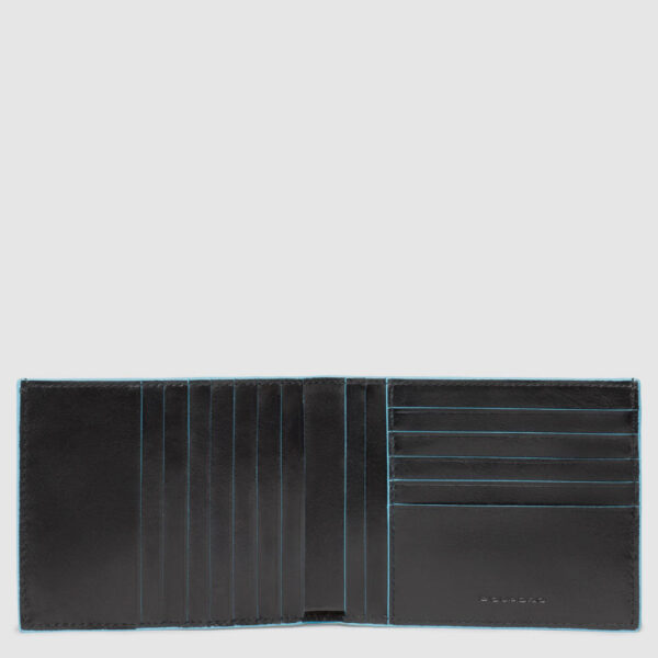 Portafoglio Piquadro Uomo 12 porta carte credito in pelle Blue Square Nero