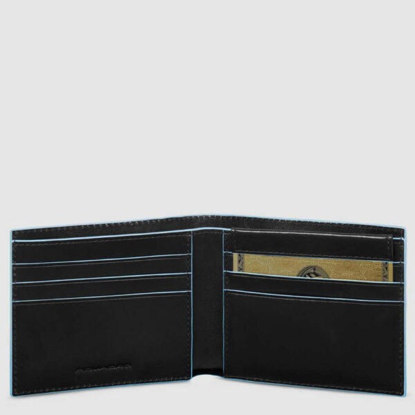 Portafoglio Piquadro mini uomo in pelle Blue Square Nero
