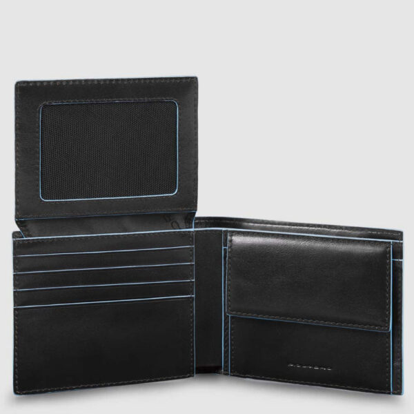 Portafoglio Piquadro uomo piccolo in pelle Blue Square nero - PU4518B2R/N