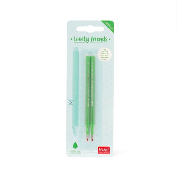 Set di 2 Refill per Penna Gel Lovely Friends Verde su linait