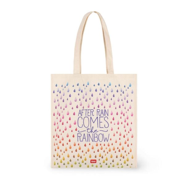 Borsa di Cotone Legami Tote Bag After Rain Comes The Rainbow su linait