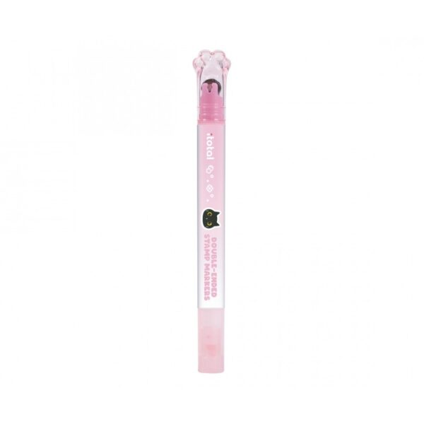 Evidenziatore 2 in 1 con Timbro a Rullo Rosa su linait