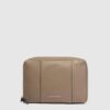 Trousse Piquadro Portatrucchi in Pelle Circle Tortora su linait
