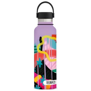 Borraccia Teenace 500ML Inox 304 Termica con Gancio Viola su linait