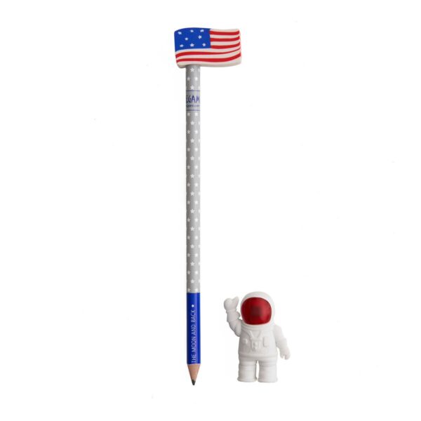 Set di 2 Gomme e 1 Matita To The Moon And Back Space su linait