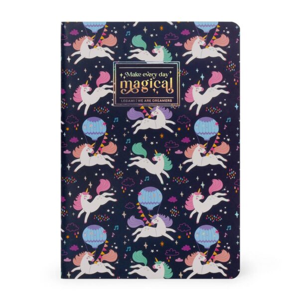 Quaderno Pagine Bianche Formato A5 Lined Notebook Unicorn su linait