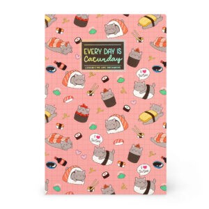 Quaderno Pagine Bianche Formato A5 Lined Notebook Sushi Cat su linait