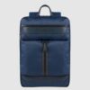Zaino PIQUADRO Pelle e Tessuto Porta Pc 15 e Tablet Linea Trakai Blu su linait