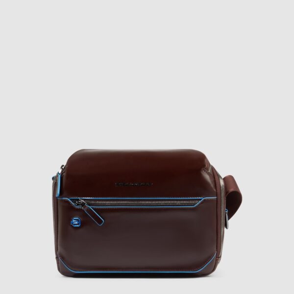 Borsello Piquadro Uomo Porta Tablet Mini Schermato in Pelle Blu Square Mogano su linait