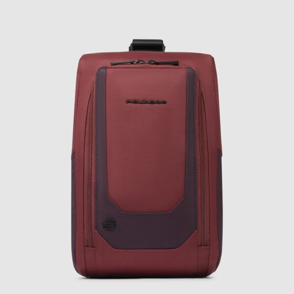 Monospalla Piquadro Uomo Porta Tablet Mini in Tessuto Riciclato e Pelle Easyjet Cuoio su linait