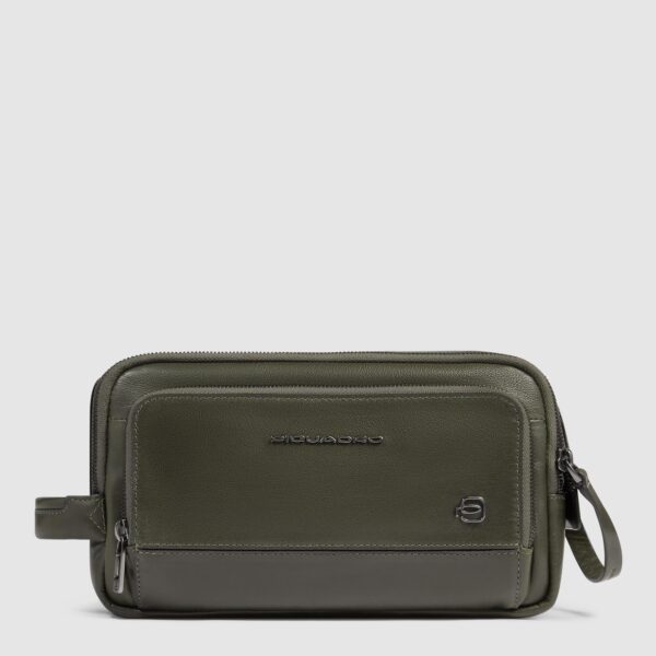 Beauty Case Piquadro In Pelle Verde su linait